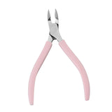 Maxbell Stainless Steel Cuticle Cutter Scissors Anti Slip Silicone Handle Salon Pink