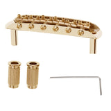 Maxbell Professional Guitar Bridge Adjustable for 6 String Electric Guitar Gold