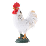 Maxbell Simulation Animal Model Figure Toys Figurine Home Decor White Rooster Cock