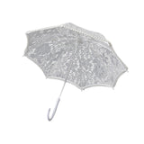 Maxbell Parasol White Wooden Handle Costume Lace Umbrella for Birthday Bride Beach