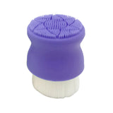 Maxbell Manual Face Washing Brush Soft Bristle and Exfoliating Silicone Pad Purple