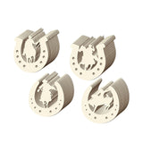 Maxbell Unfinished Wooden Horseshoe Slices Polished Surfaces for Party Decoration 48 Pieces