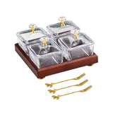 Maxbell Divided Fruit Snacks Serving Platter with Lids Serving Tray for Home Wedding 4 Grids