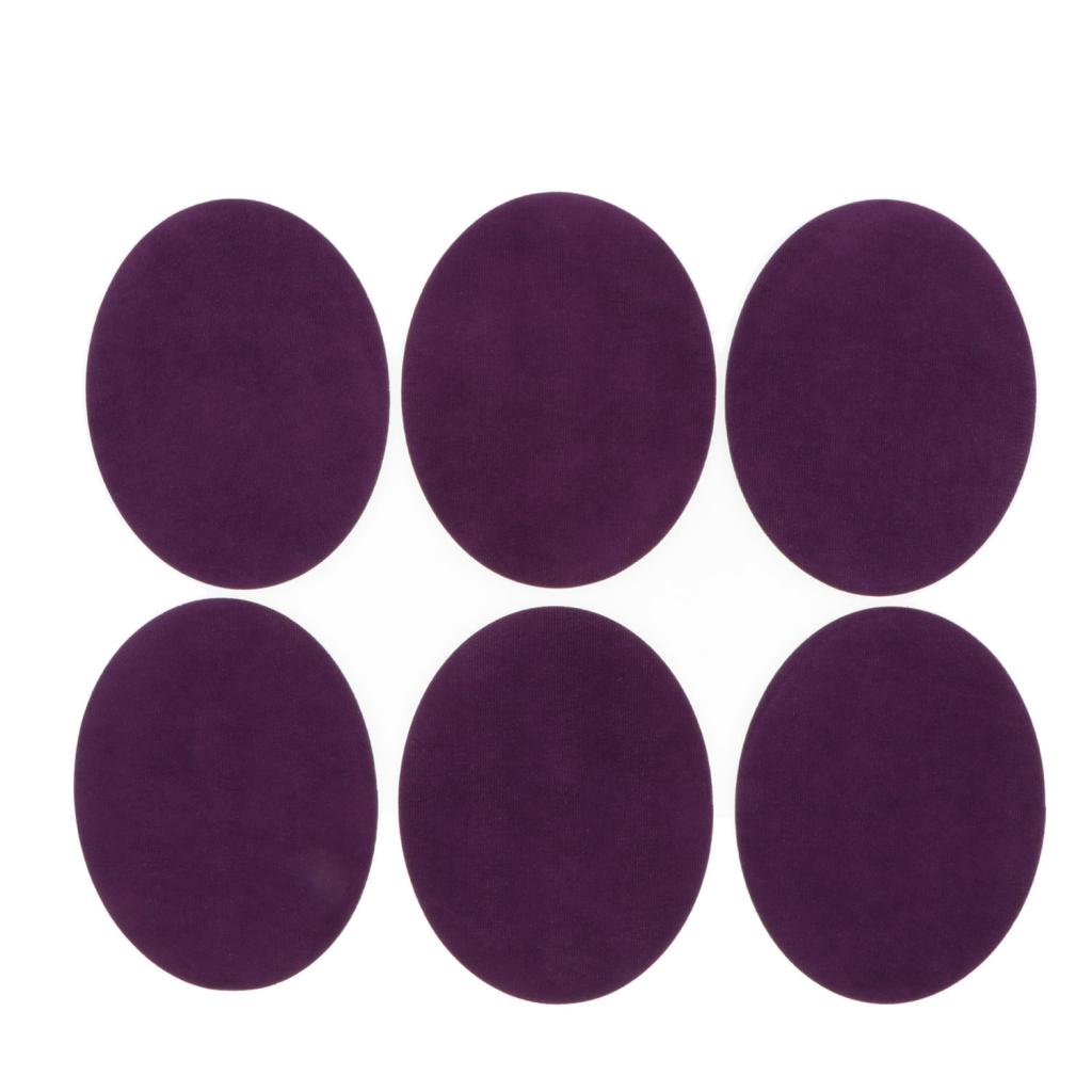 Max 6x Sew On Iron On Patches Mending Repair Elbow Knee Applique Oval Purple