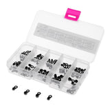 Max 100pcs Rod Repair Kit Mixed Size Fishing Rod Guides Line Ring Tips 1.1-2.0mm