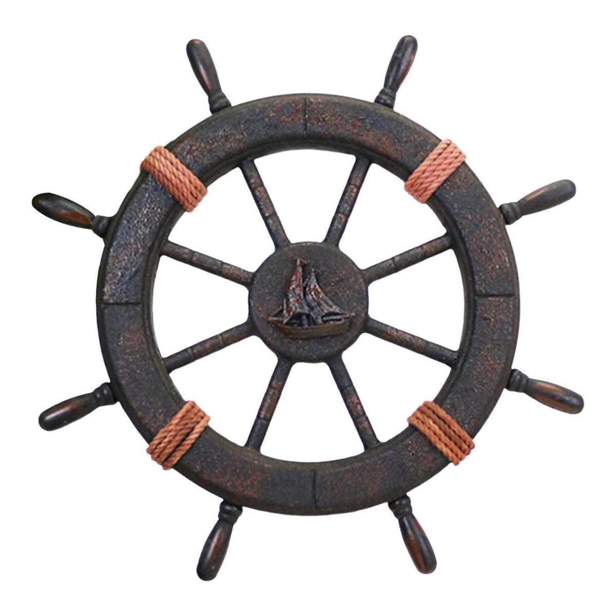 Maxbell Maxbell Nautical Ship Steering Wheel Door Hanging Ornament Boat Steering Beach Theme A