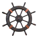 Maxbell Maxbell Nautical Ship Steering Wheel Door Hanging Ornament Boat Steering Beach Theme A