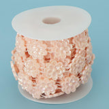 Max Flower Pearl Rhinestone Chain Sew On Trims Wedding Dress Decor Water pink