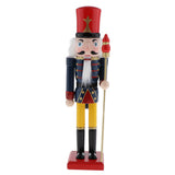 Maxbell 30cm Wooden Nutcracker Solider Figures Model Puppet Doll SB58349 Blue