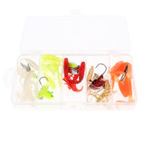 Maxbell 5 Pieces Spin Jig Heads & 25 Pieces Bionic Maggot Grub Soft Fishing Lures