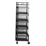 Maxbell Storage Trolley Bathroom Storage Shelves Rolling Cart Kitchen 5 Tiers and Black