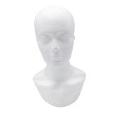 Maxbell Lightweight Foam Male Mannequin Head Hat Wig Glasses Display Stand White 01