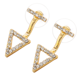 Max 2x Crystal Rhinestone Hollow Triangle Ear Studs Earrings Wedding Jewelry