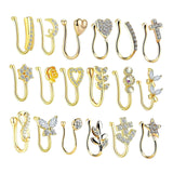 Maxbell 18 Pieces Fake Nose Rings U Shaped Nose Clip Body Jewelry Gifts Fashion Gold