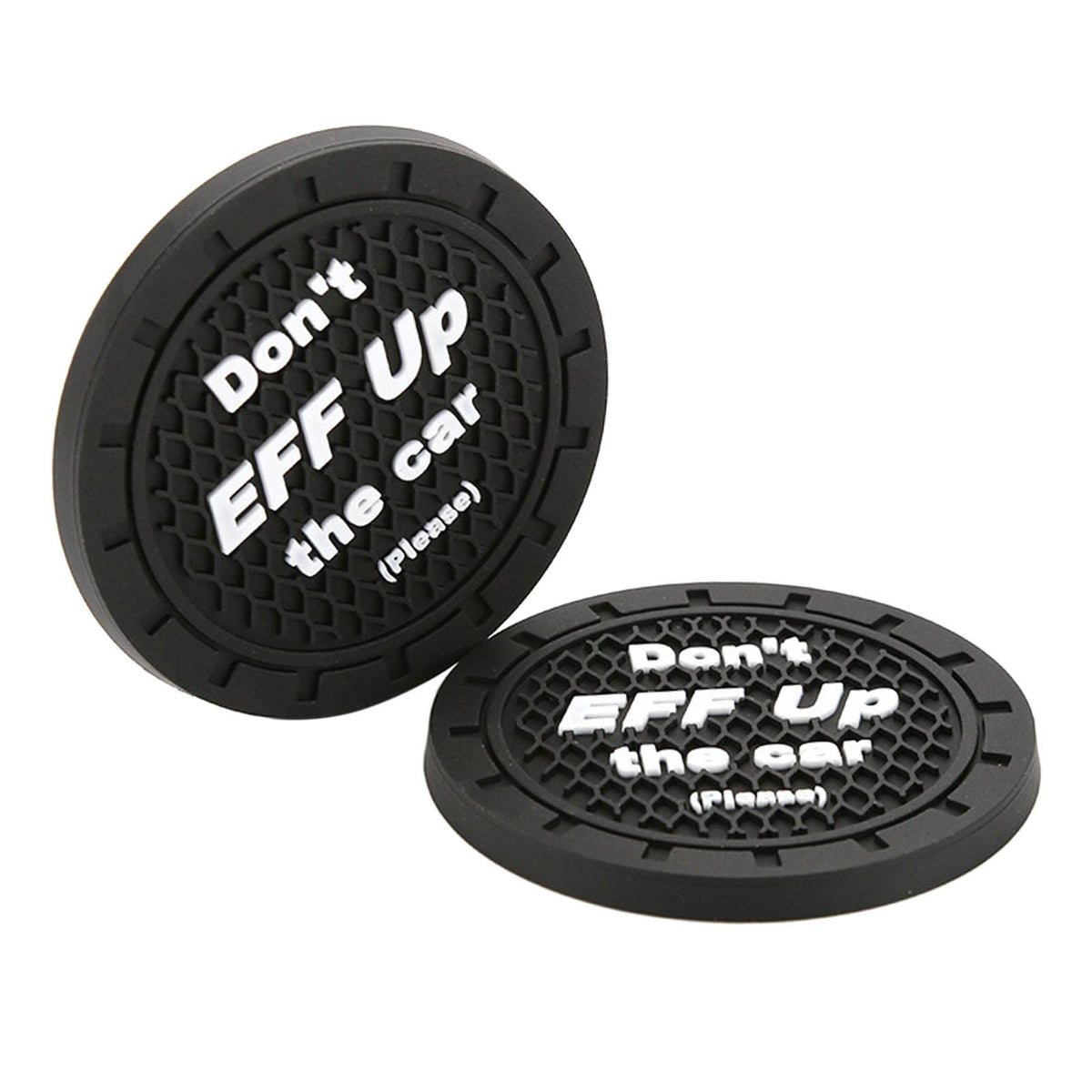 Maxbell 2x Car Cup Holder Coasters Black 2.76inch for Trucks Vehicles SUV Style A