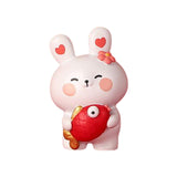 Maxbell Rabbit Statue Resin Bunny Figurine for Shelf Decoration Souvenir Gift StyleF