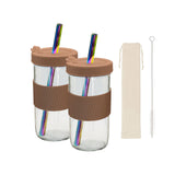 Maxbell Reusable Water Cup Set Drinking Large Capacity 24oz Juice Travel Jar Coffee Color