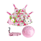 Maxbell Rabbit Vest Harness Leash Set Pet Clothes Costume for Ferret Pet Supplies Pink