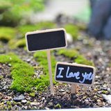 Maxbell 10Pcs Miniature Figurine Landscape Garden Craft Short Blackboard Decor-BLK