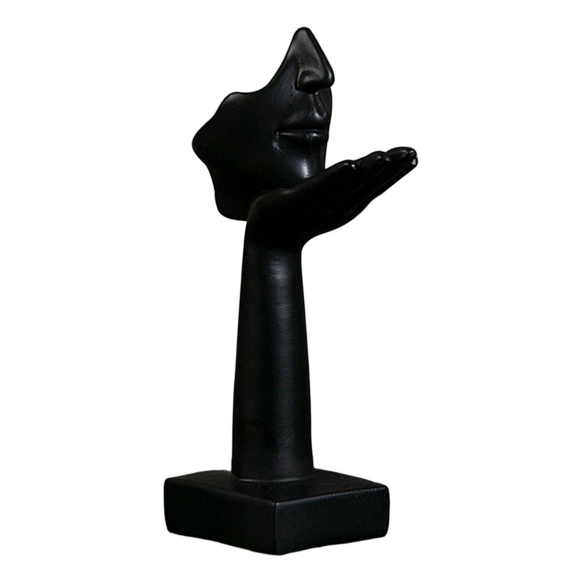Maxbell Abstract Figure Sculpture Blow Kisses Figurines Retro Style Crafts Tabletop Black