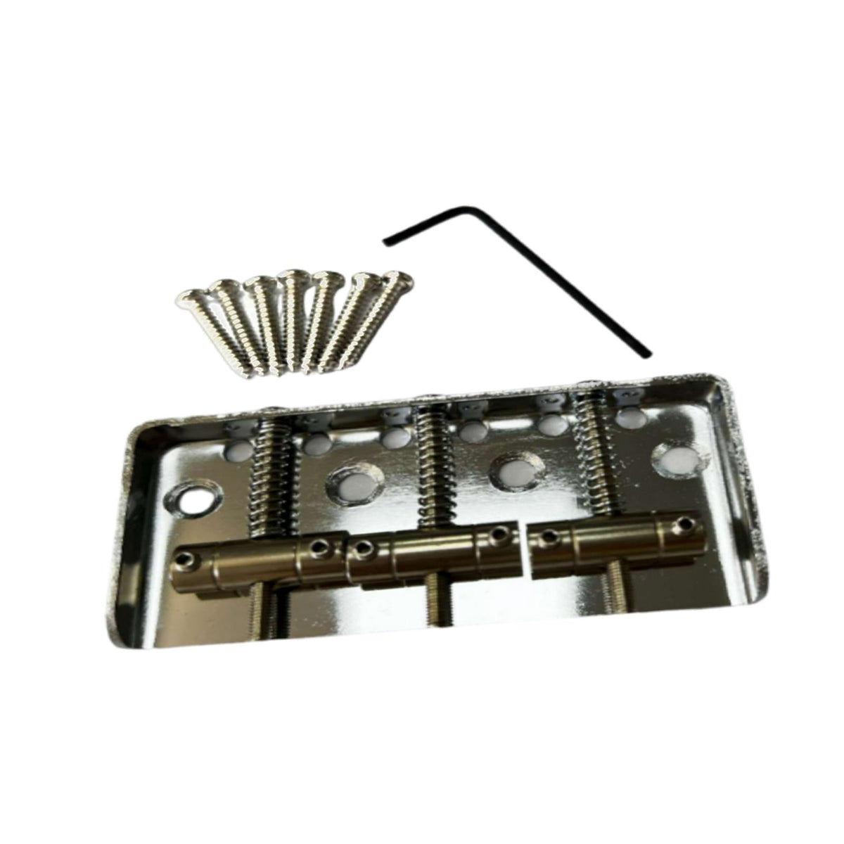 Maxbell Fixed Hardtail Tailpiece Bridge Saddle for Electric Guitar Bass Accessory Argent