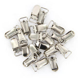 Maxbell 20pcs Webbing Hook Pacifier Suspender Clips Silver 11mm