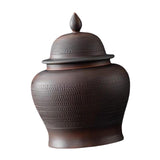 Maxbell Chinese Style Purple Clay Ginger Jar Household Home Decor with Lid Vase 18cmx24cm