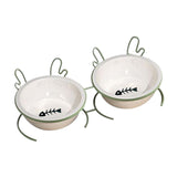 Maxbell Cat Food Bowl Feeder Waterer for Indoor Cats Removable Raised Pet Water Bowl Double Bowl