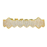 Maxbell 18K Gold Plated Single Row Micro Pave Crystal Mouth Teeth Grill Gold