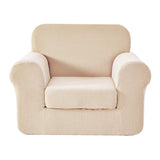 Max 2-Piece Sofa Cover Slipcover Furniture Protector 1 Seat Couch Off White