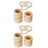 Maxbell 40pcs/lot Wood Rings Unfinished Wooden Rings DIY Teething Ring 65mm 70mm