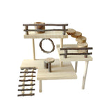 Maxbell Hamster Toy Natural Playground Stairs Platform for Gnawing Pets Squirrel