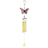 Max Butterfly Wind Chime Tube Ornament Yard Garden Hanging Decoration Gold