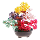 Max Natural Crystal Gemstone Bonsai Lucky Tree Reiki Home Decoration Five Colors