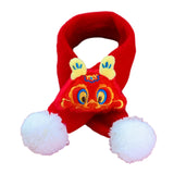 Maxbell Pet New Year Scarf Washable Dog Knitted Scarf for Kitten Puppy New Year Gift Dragon Lucky