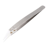 Maxbell Precision Ceramic Tweezers Application Tool Stainless Steel White Tip