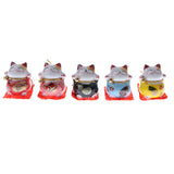 Maxbell 5pcs Waving Hand Fortune Cat Animal Statue Figure Toy Home Decoration #D