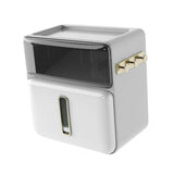 Maxbell Wall Mounted Toilet Paper Storage Waterproof with Shelf for Cafe Hotel Decor White