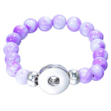 Max 23cm Snap Button Bracelets Made of Colorful 18mm Resin Beads purple