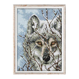 Max Stamped Cross Stitch Kits Embroidery Package - Snow Wolf 14CT 21x30cm