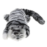 Max Electric Naughty Rolling Cat Plush Animal Model Toy Figure Home Decor Grey