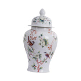 Maxbell Porcelain Temple Jar Vase Decorative with Lid for Office Entryway Shelf L