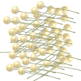 Maxbell 100 Pieces Mini Berries Artificial Foam Flower Fruit Stamens Decor Milk Yellow