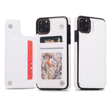 Max PU Leather Anti-fall Phone Back Cover Case For iPhone 11 6.5 inch White