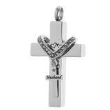 Maxbell Cross Crystal Stainless Steel Urn Cremation Family Keepsake Pendant Husband