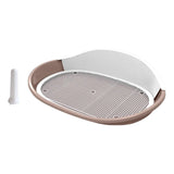 Maxbell Dog Toilet with Urinary Column Dog Litter Tray Mesh Grids Potty Trainer Coffee
