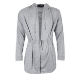 Maxbell Men Casual Cardigan Hooded Long Cloak Cape Coat Open Front Jacket M Gray