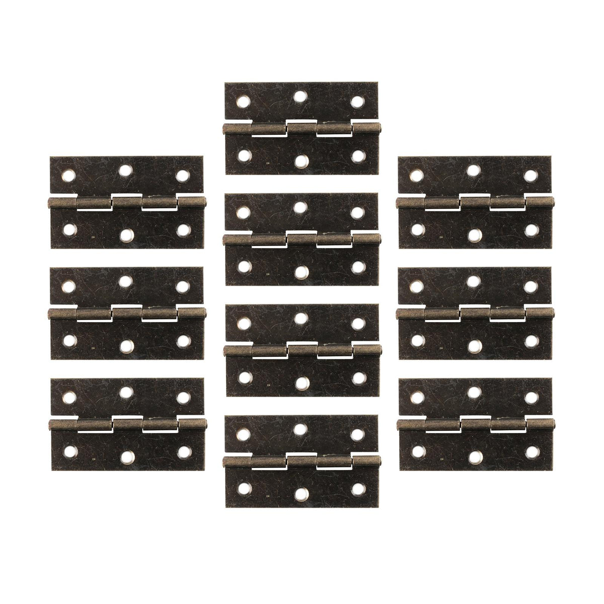 Maxbell 10Pcs Metal Hinges Closing Hinge Connectors for Closet Cabinet Wooden Box Bronze