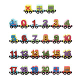 Max Wooden Magnetic Train Carrige Cars Kids Toy Mini Vehicles Gift numbers
