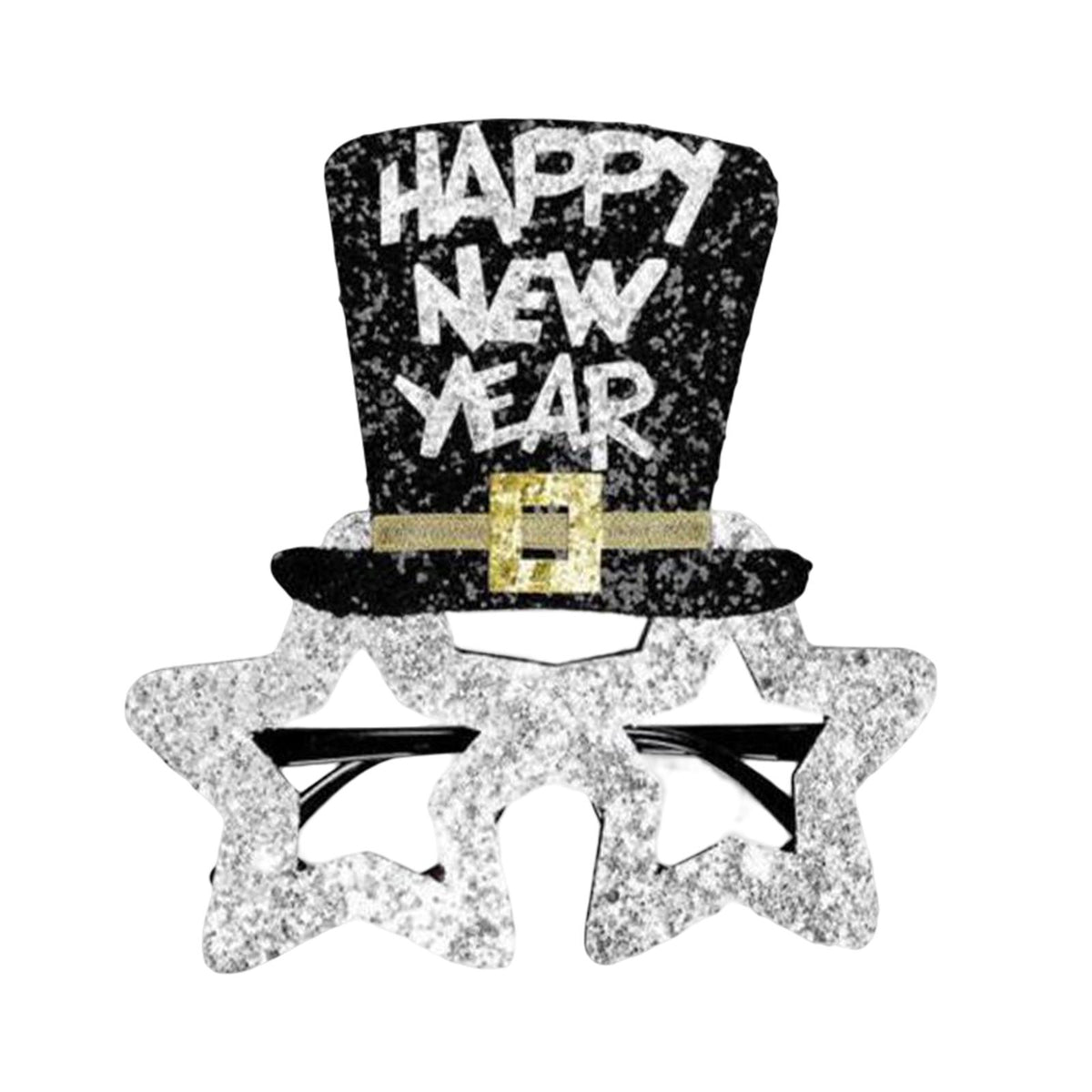 Maxbell Happy New Year Eyeglasses Eyewear Glitter for New Year'S Eve Party Favors Argent